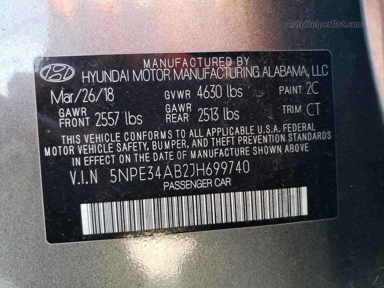 2018 Hyundai Sonata Sport Gray vin: 5NPE34AB2JH699740