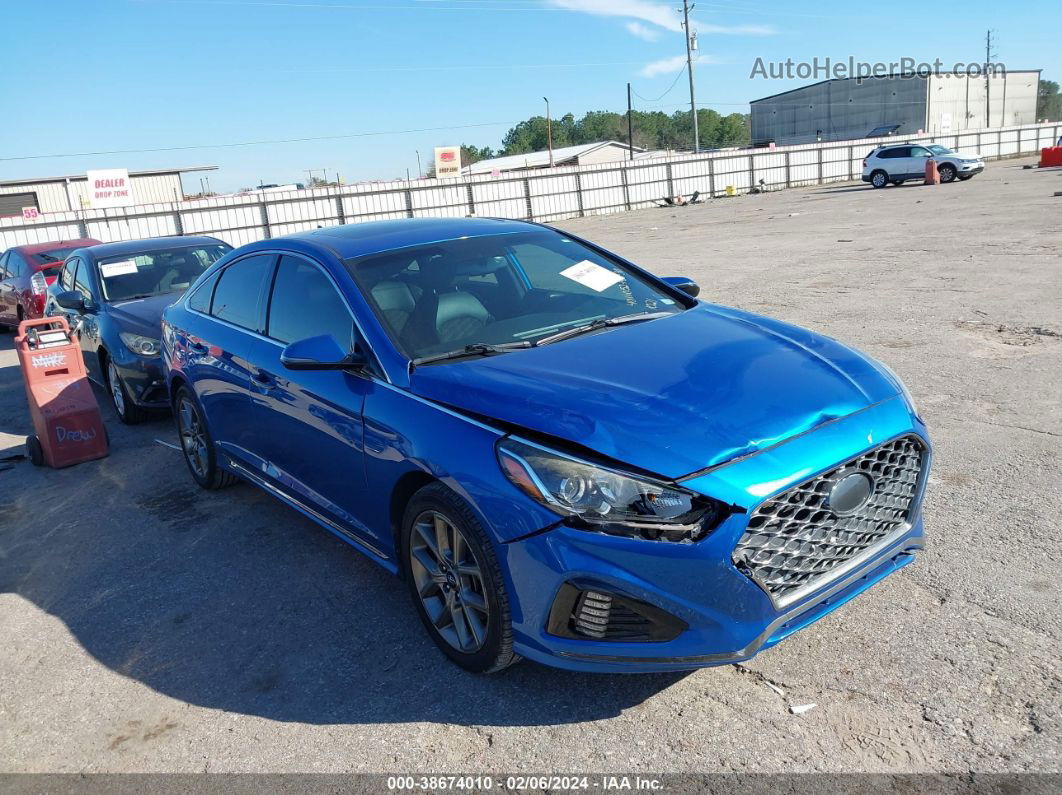 2018 Hyundai Sonata Sport 2.0t Синий vin: 5NPE34AB3JH611021