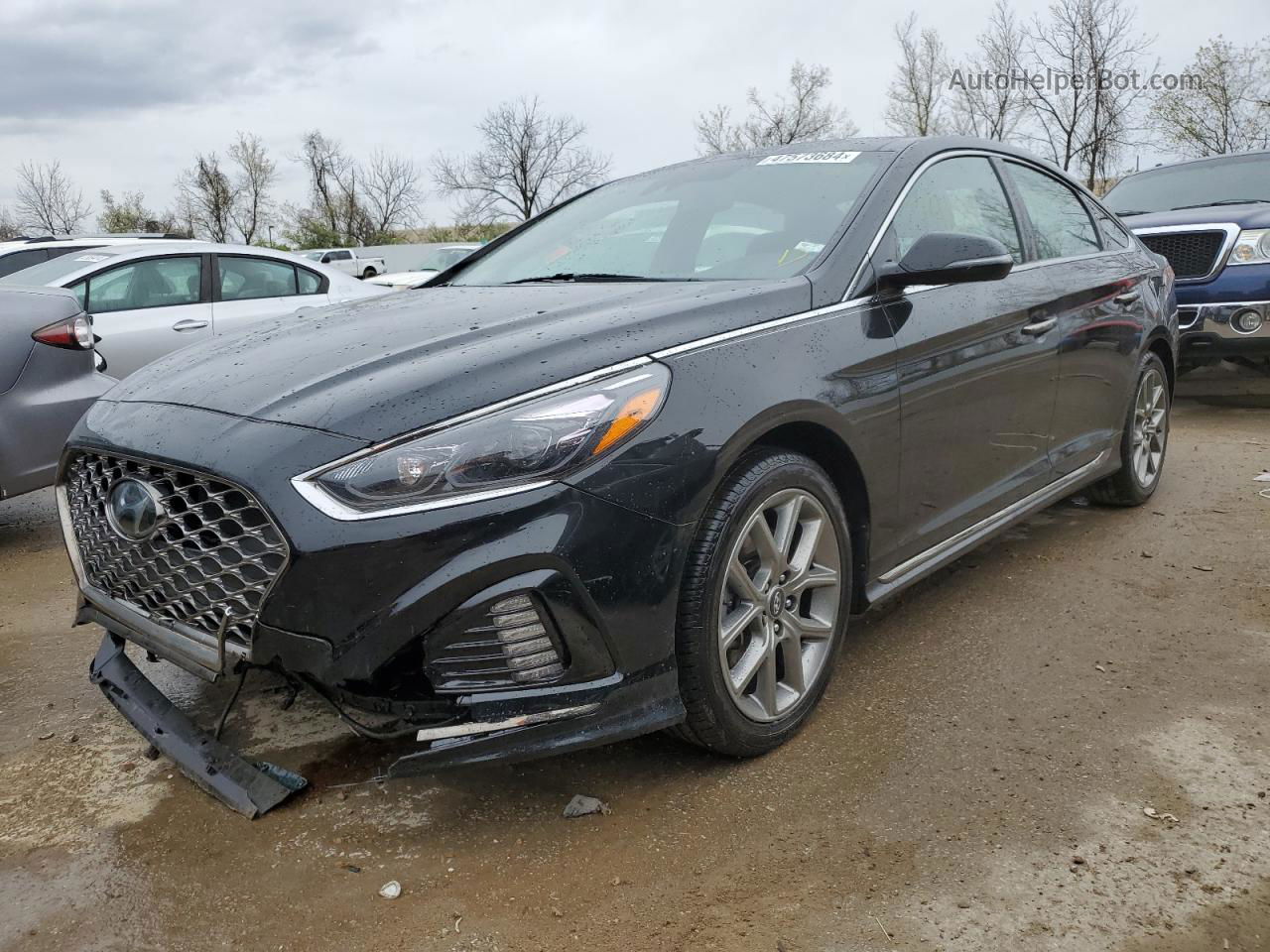 2018 Hyundai Sonata Sport Черный vin: 5NPE34AB4JH712259