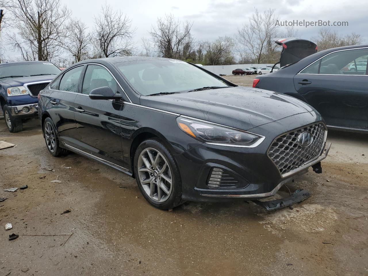 2018 Hyundai Sonata Sport Черный vin: 5NPE34AB4JH712259