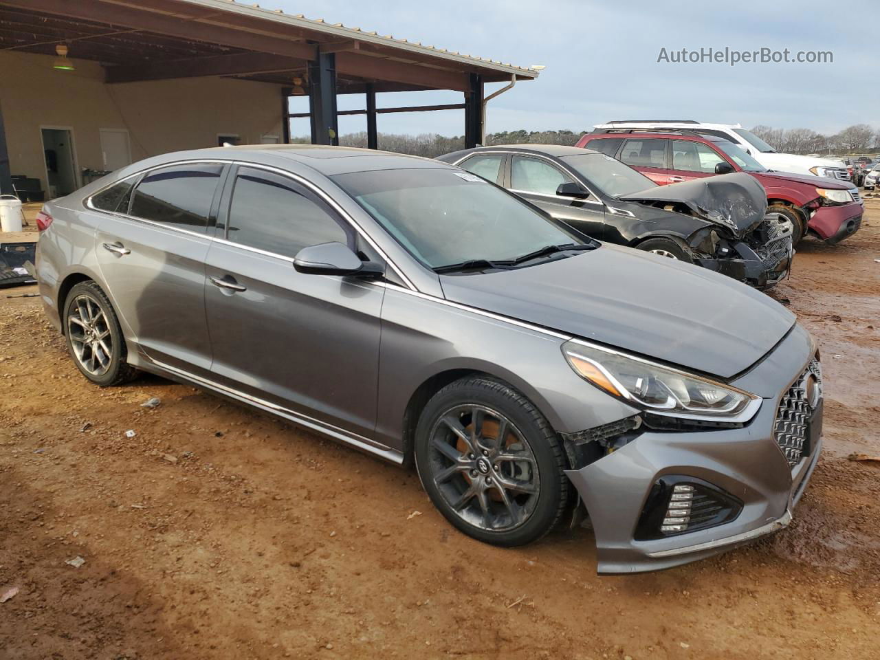 2018 Hyundai Sonata Sport Gray vin: 5NPE34AB8JH633922