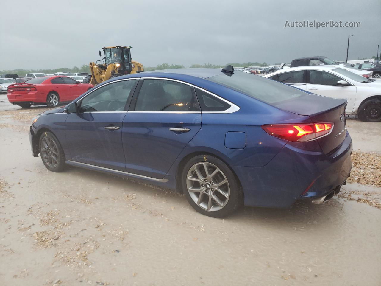 2018 Hyundai Sonata Sport Blue vin: 5NPE34AB9JH614893