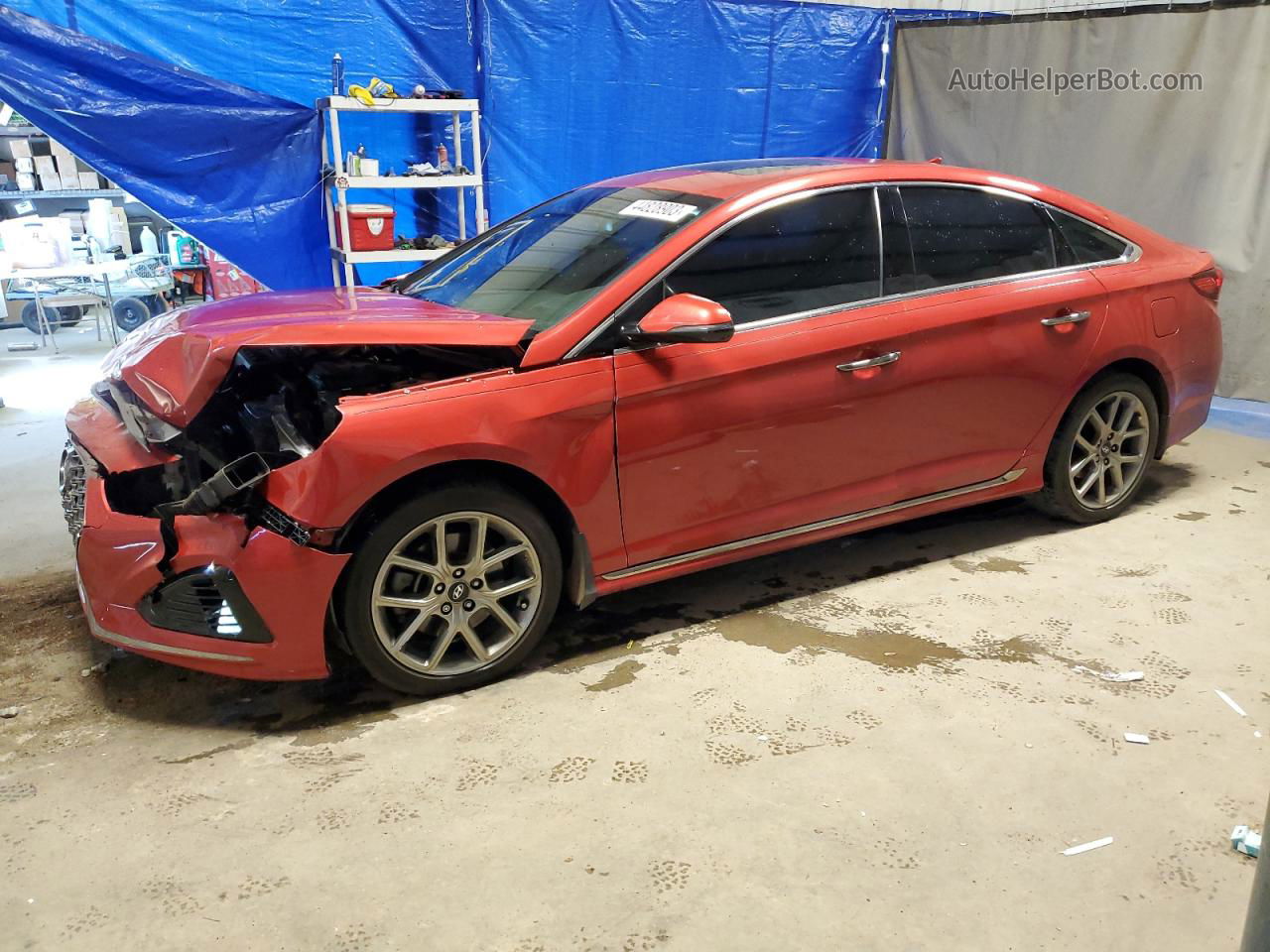 2018 Hyundai Sonata Sport Burgundy vin: 5NPE34AB9JH694776