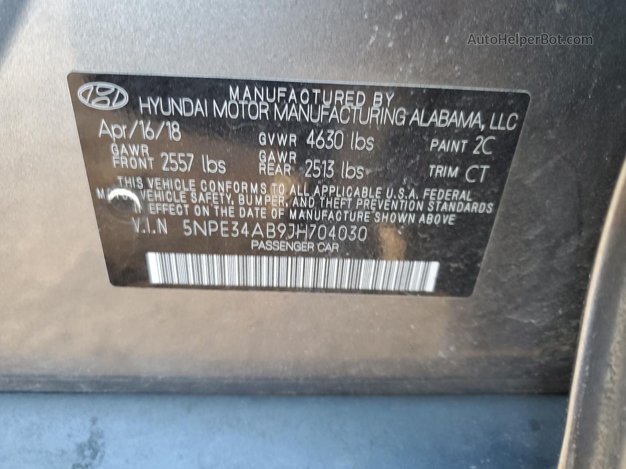 2018 Hyundai Sonata Sport Gray vin: 5NPE34AB9JH704030