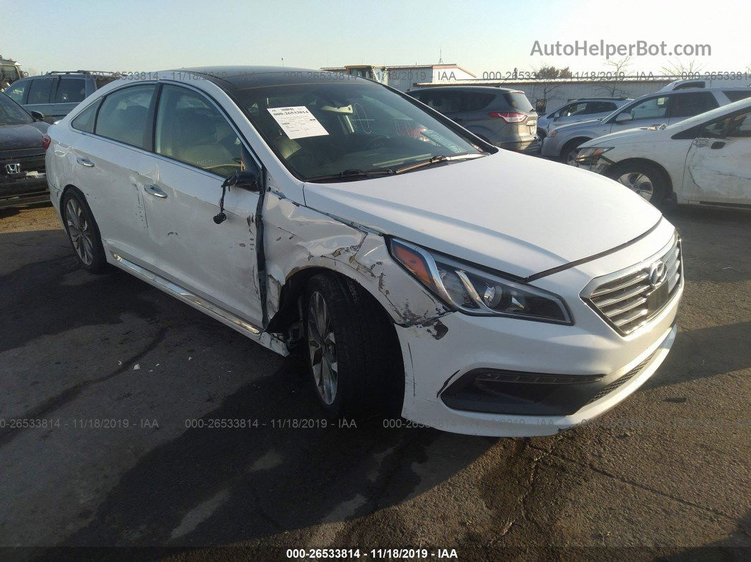 2015 Hyundai Sonata Sport/limited Белый vin: 5NPE34ABXFH246960