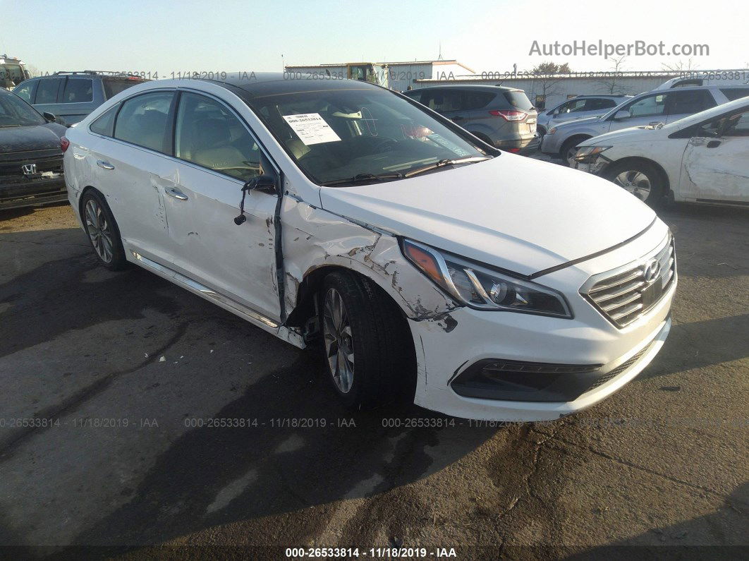 2015 Hyundai Sonata Sport/limited Белый vin: 5NPE34ABXFH246960