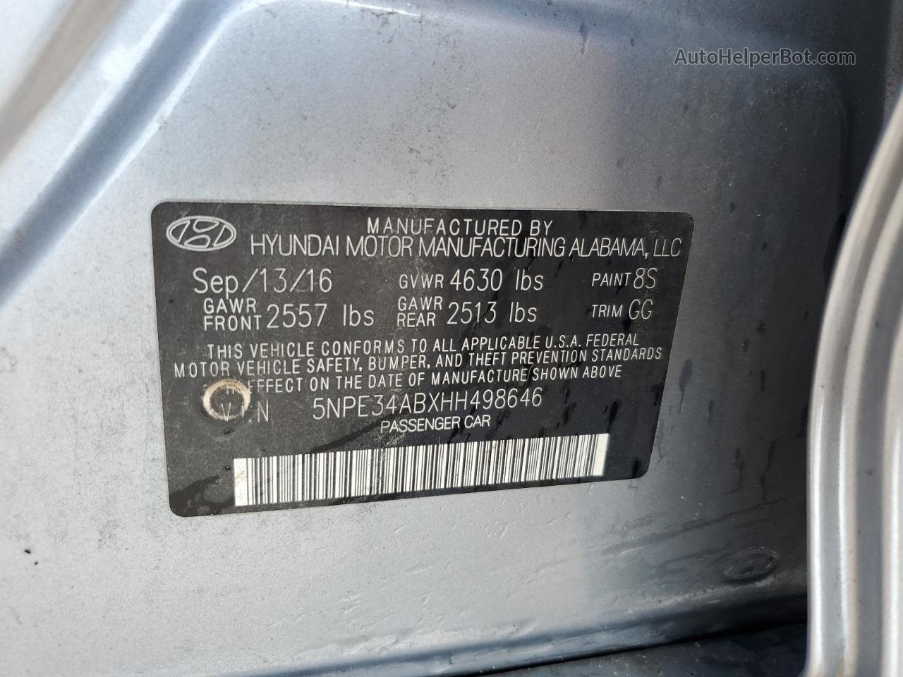 2017 Hyundai Sonata Sport Silver vin: 5NPE34ABXHH498646