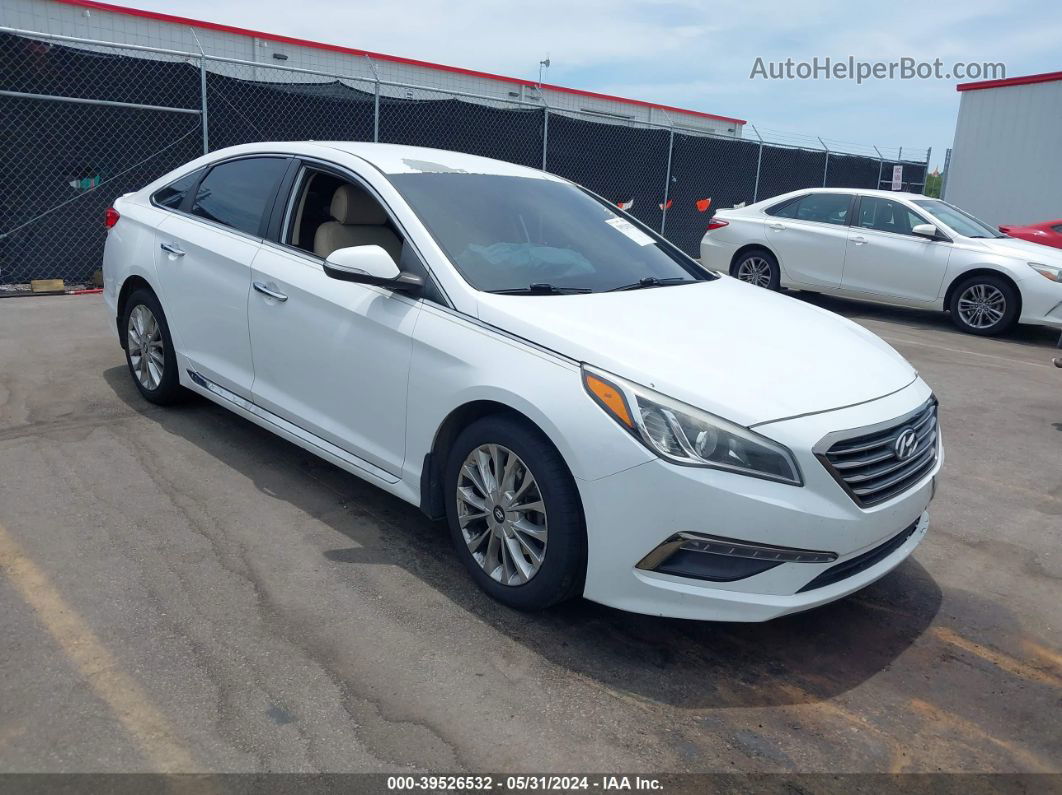 2015 Hyundai Sonata Limited White vin: 5NPE34AF0FH179546