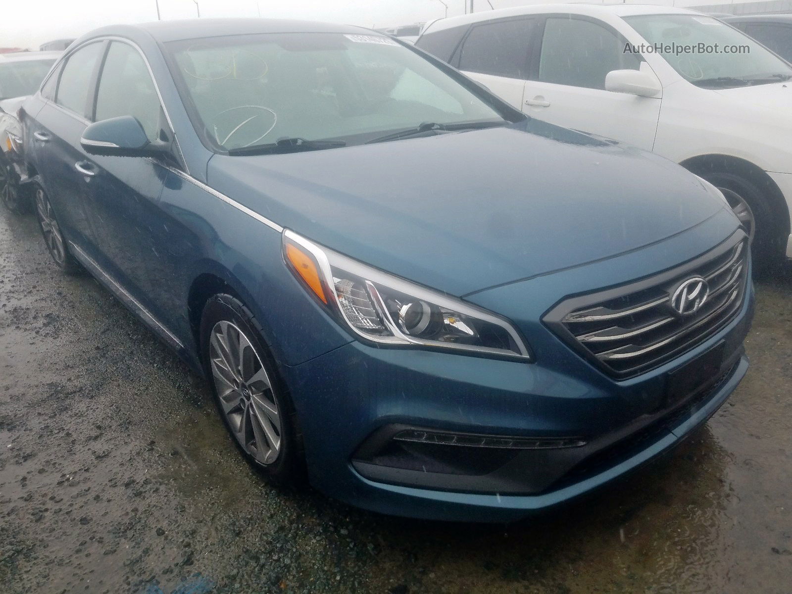 2015 Hyundai Sonata Sport Синий vin: 5NPE34AF0FH237395