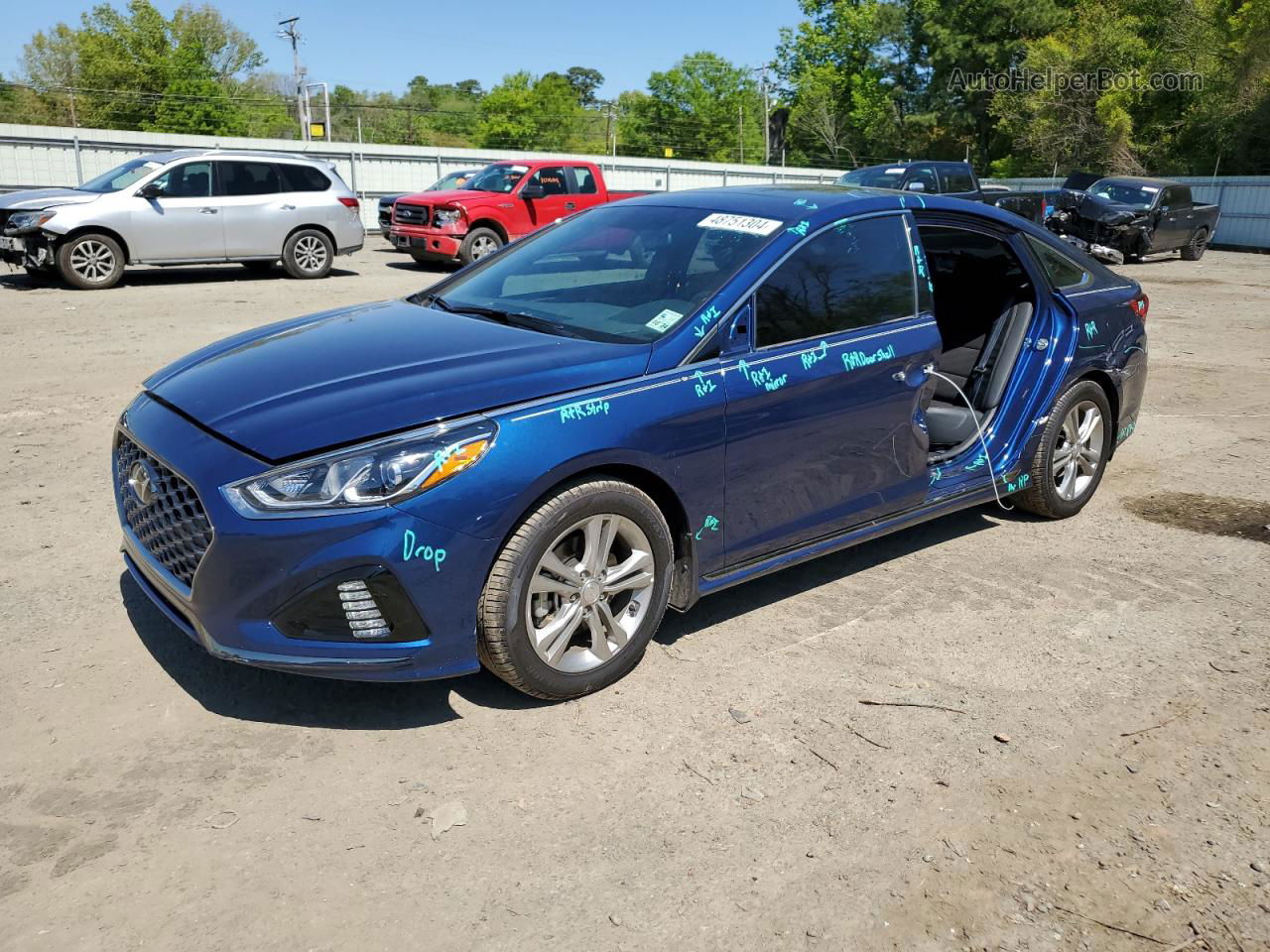 2018 Hyundai Sonata Sport Blue vin: 5NPE34AF0JH643900