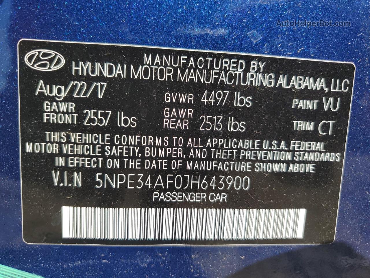 2018 Hyundai Sonata Sport Blue vin: 5NPE34AF0JH643900