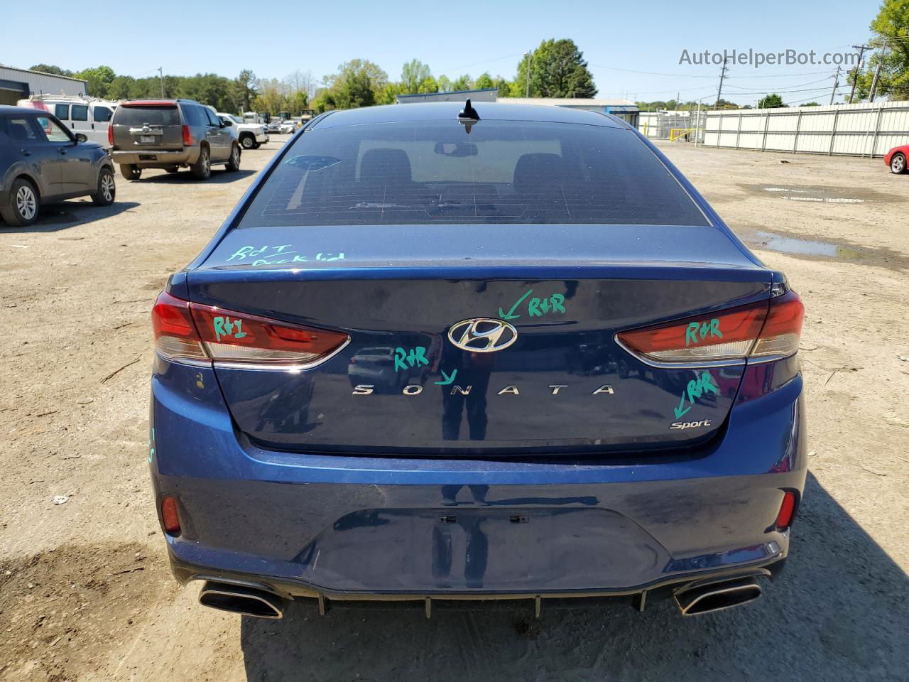 2018 Hyundai Sonata Sport Blue vin: 5NPE34AF0JH643900