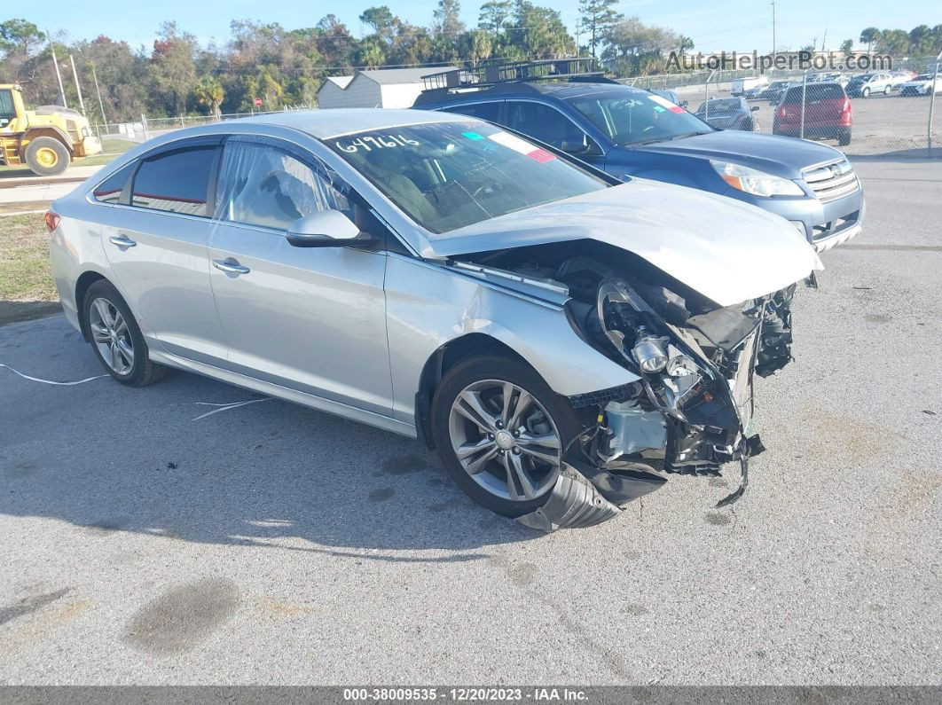 2018 Hyundai Sonata Sel Silver vin: 5NPE34AF0JH649616