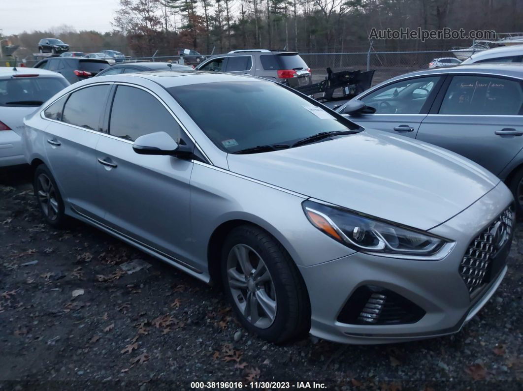 2018 Hyundai Sonata Sport+ Silver vin: 5NPE34AF0JH717719