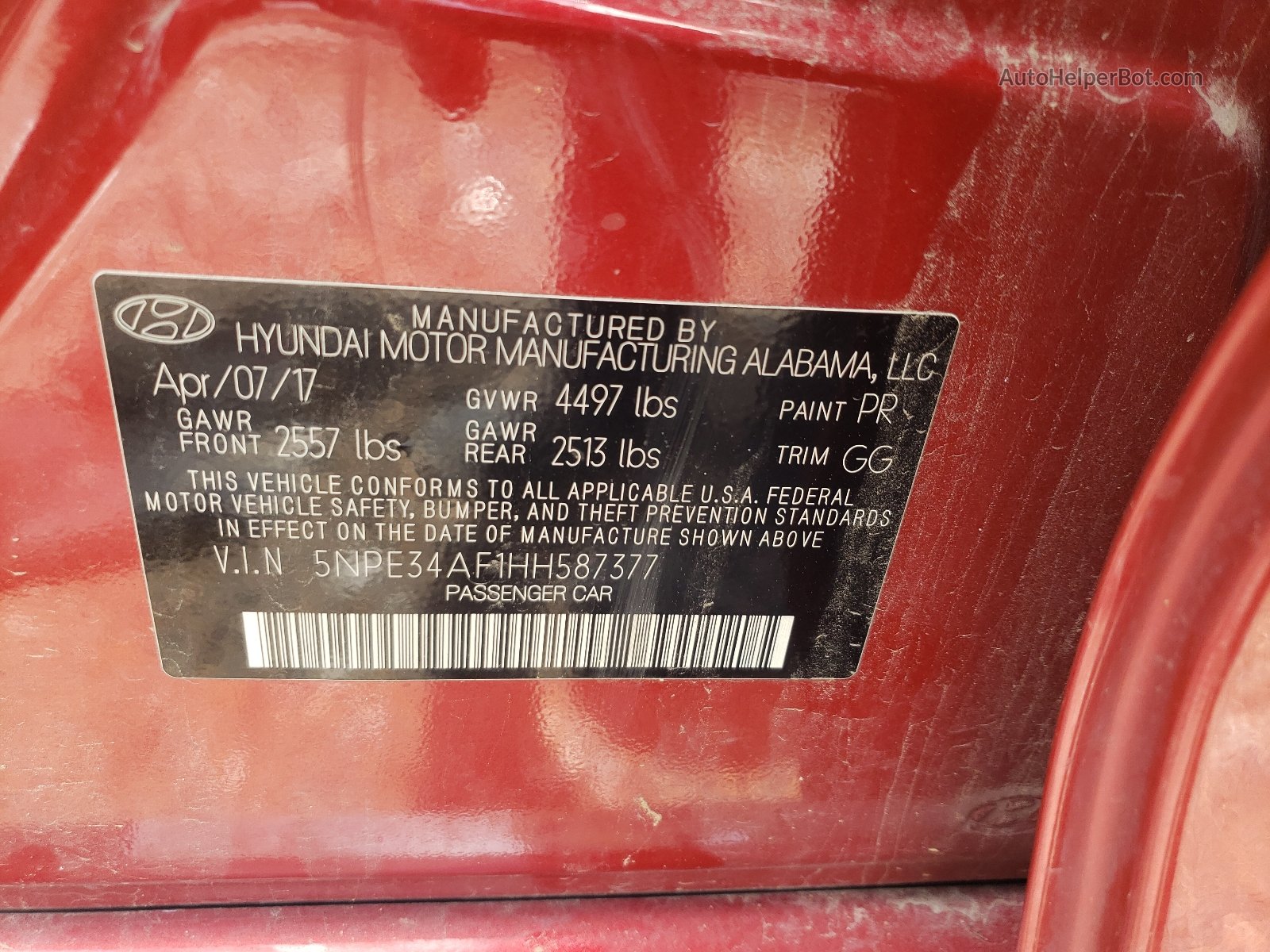 2017 Hyundai Sonata Sport Красный vin: 5NPE34AF1HH587377