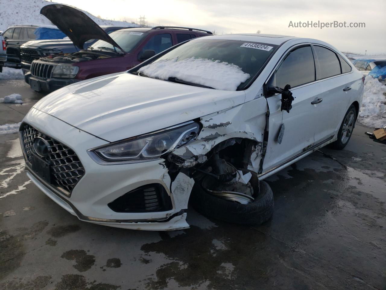 2018 Hyundai Sonata Sport White vin: 5NPE34AF1JH724176