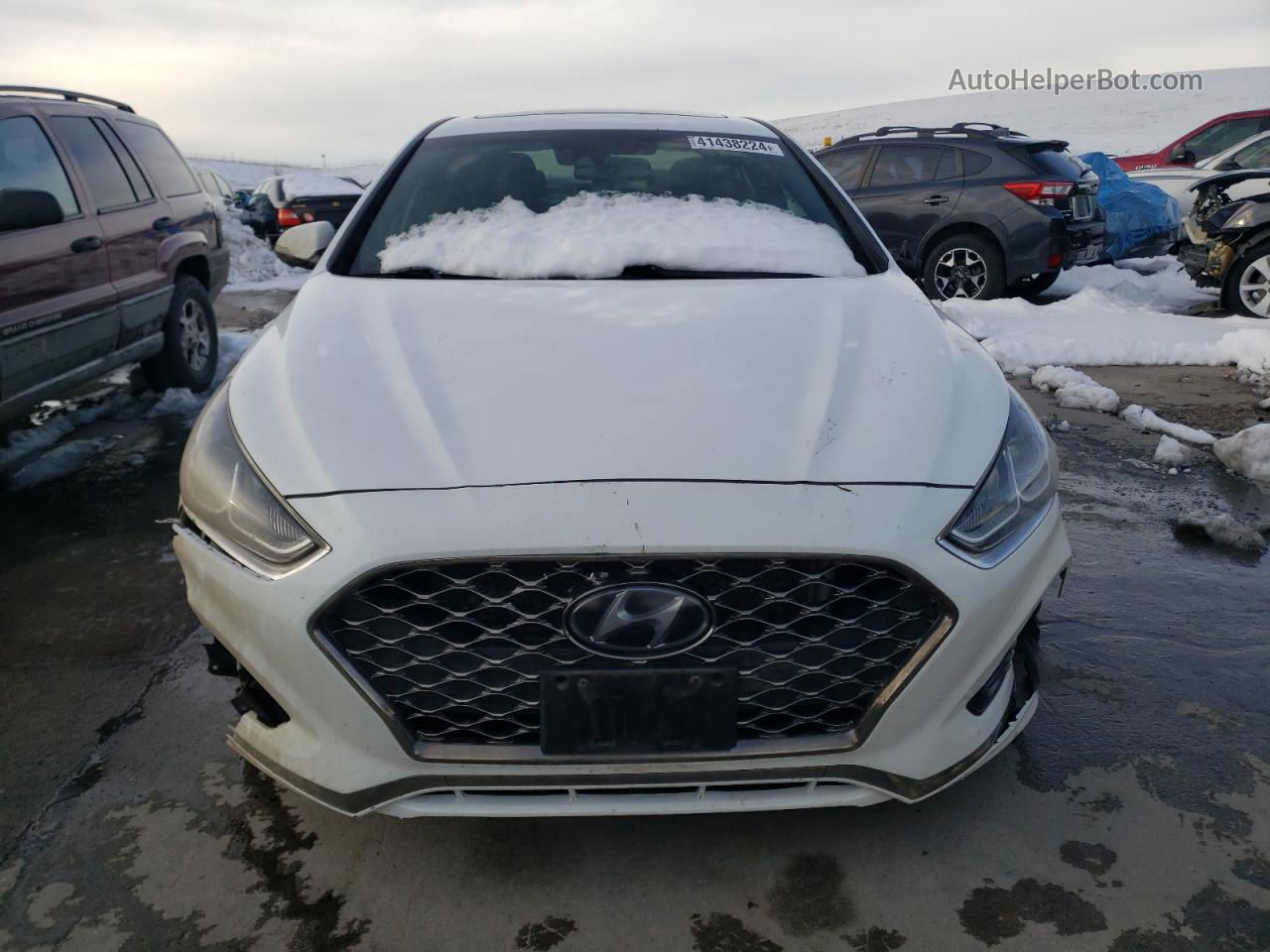 2018 Hyundai Sonata Sport White vin: 5NPE34AF1JH724176