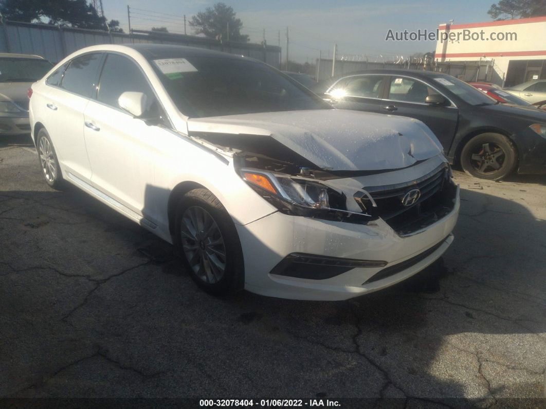 2015 Hyundai Sonata 2.4l Limited White vin: 5NPE34AF2FH054080