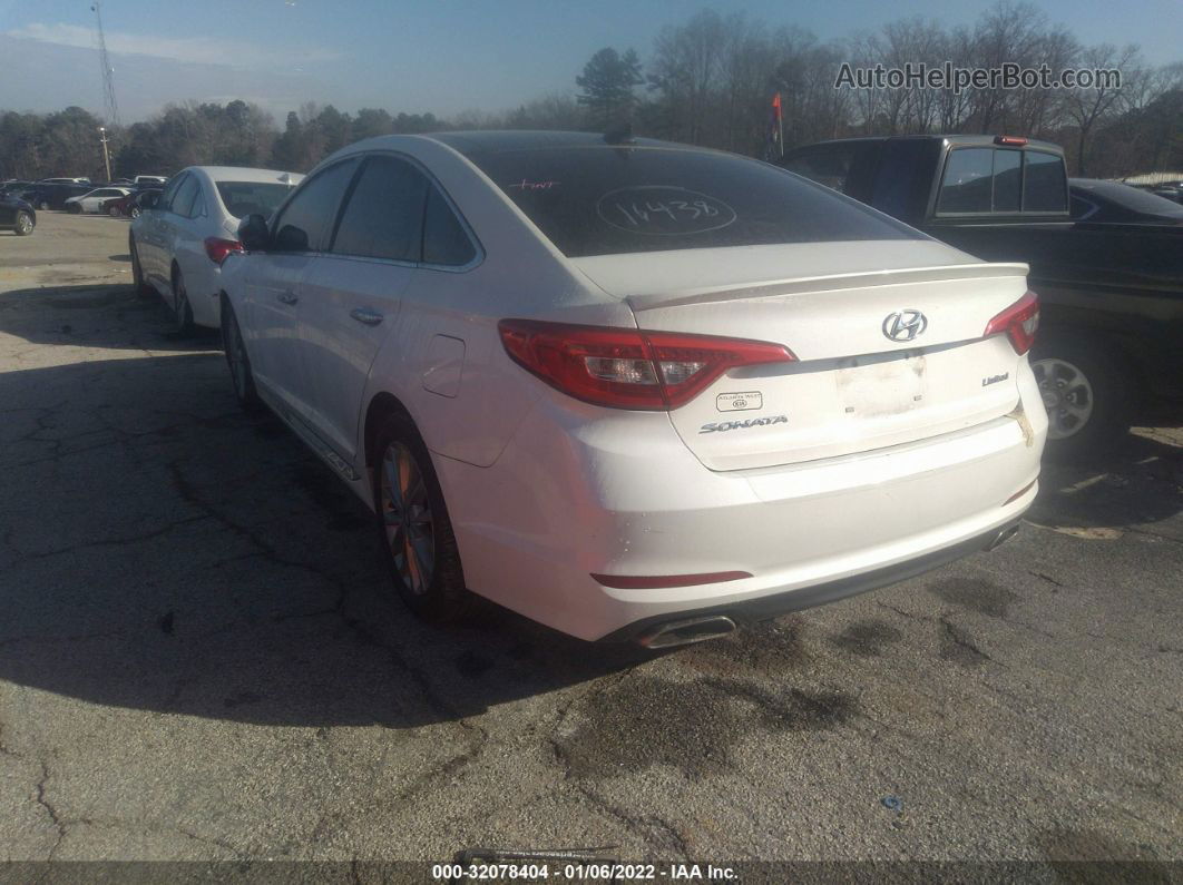 2015 Hyundai Sonata 2.4l Limited White vin: 5NPE34AF2FH054080