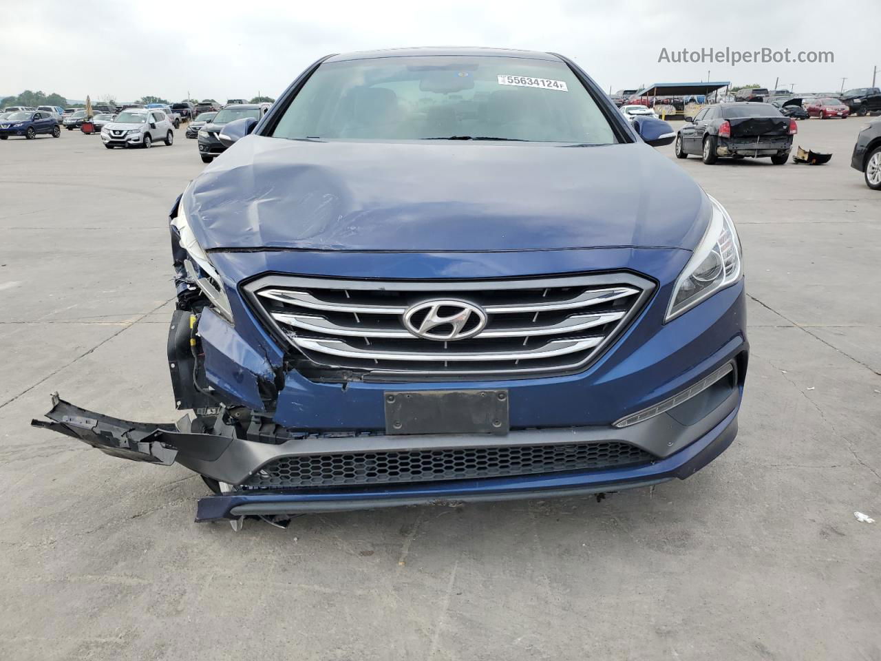 2017 Hyundai Sonata Sport Синий vin: 5NPE34AF2HH438377