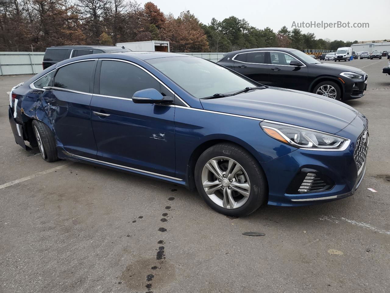 2018 Hyundai Sonata Sport Синий vin: 5NPE34AF2JH635815