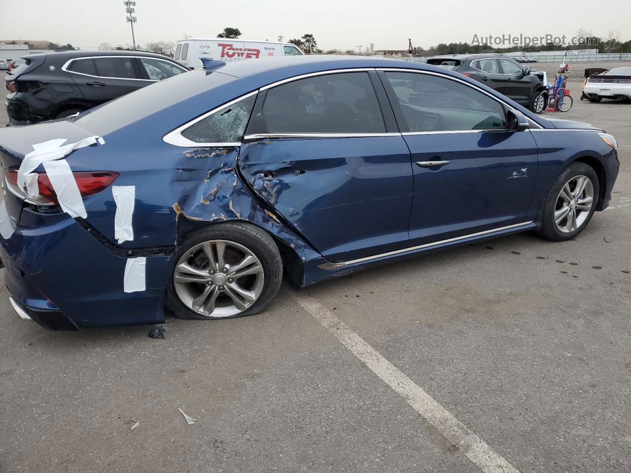 2018 Hyundai Sonata Sport Blue vin: 5NPE34AF2JH635815