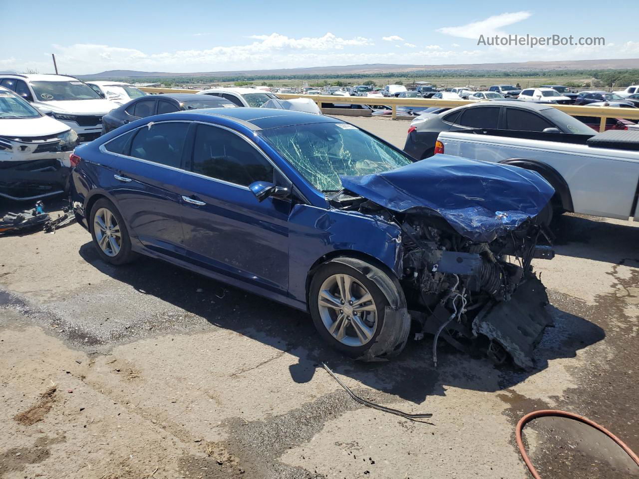 2018 Hyundai Sonata Sport Blue vin: 5NPE34AF2JH702879