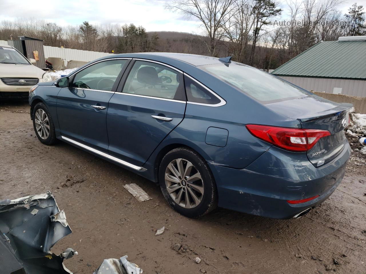 2017 Hyundai Sonata Sport Синий vin: 5NPE34AF3HH509506