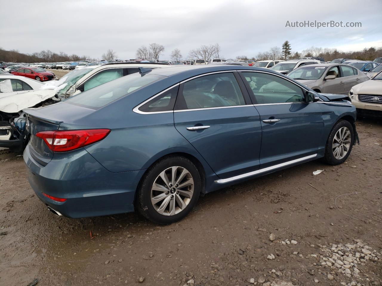 2017 Hyundai Sonata Sport Синий vin: 5NPE34AF3HH509506