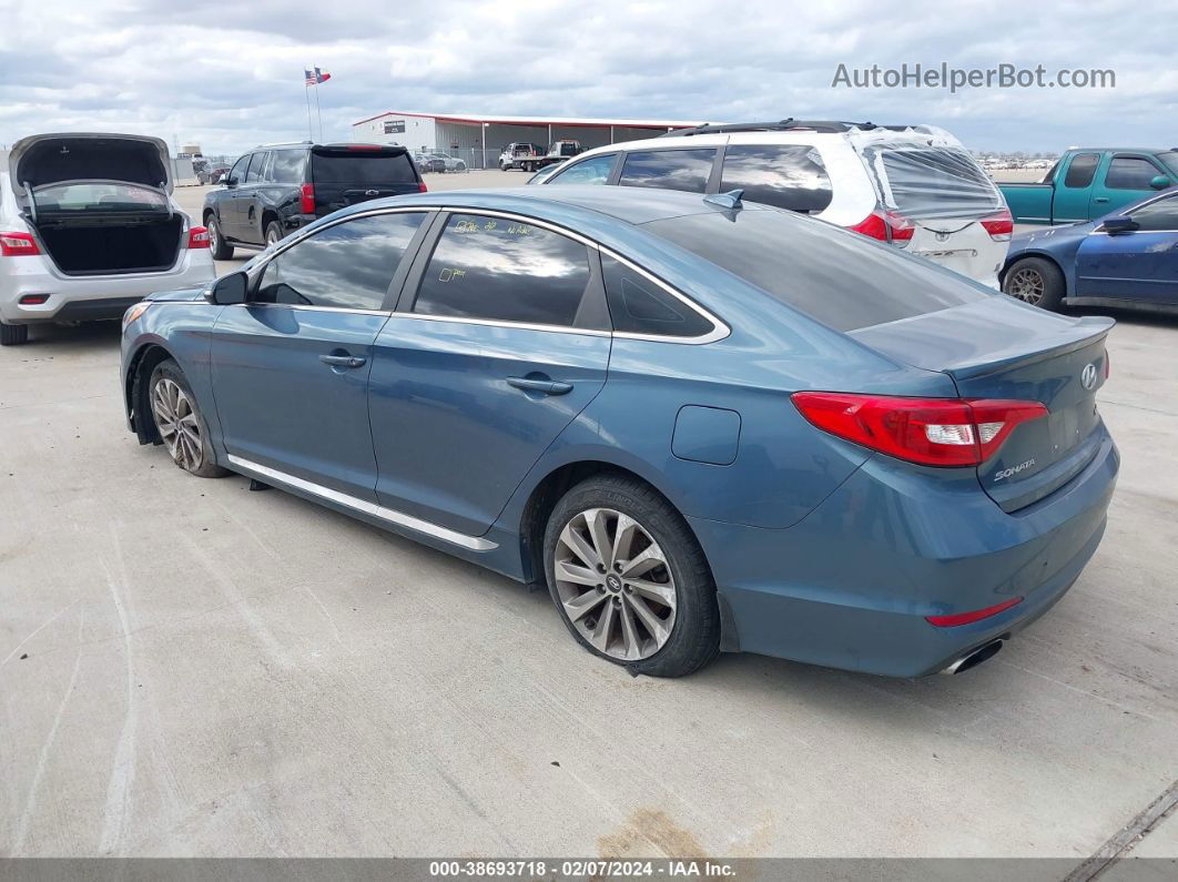 2017 Hyundai Sonata Sport Синий vin: 5NPE34AF3HH513975