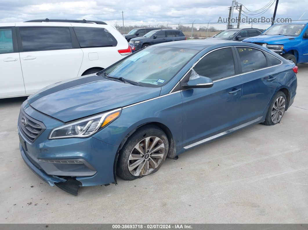 2017 Hyundai Sonata Sport Синий vin: 5NPE34AF3HH513975