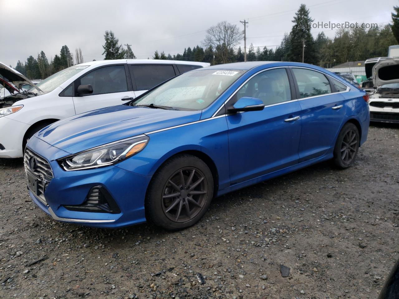 2018 Hyundai Sonata Sport Синий vin: 5NPE34AF3JH597513