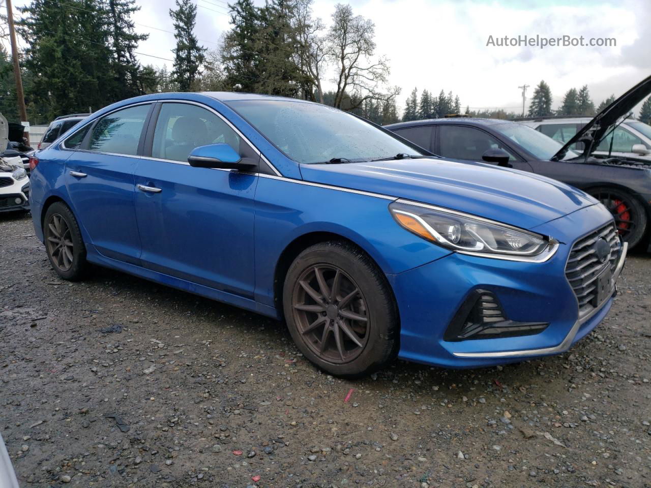 2018 Hyundai Sonata Sport Синий vin: 5NPE34AF3JH597513