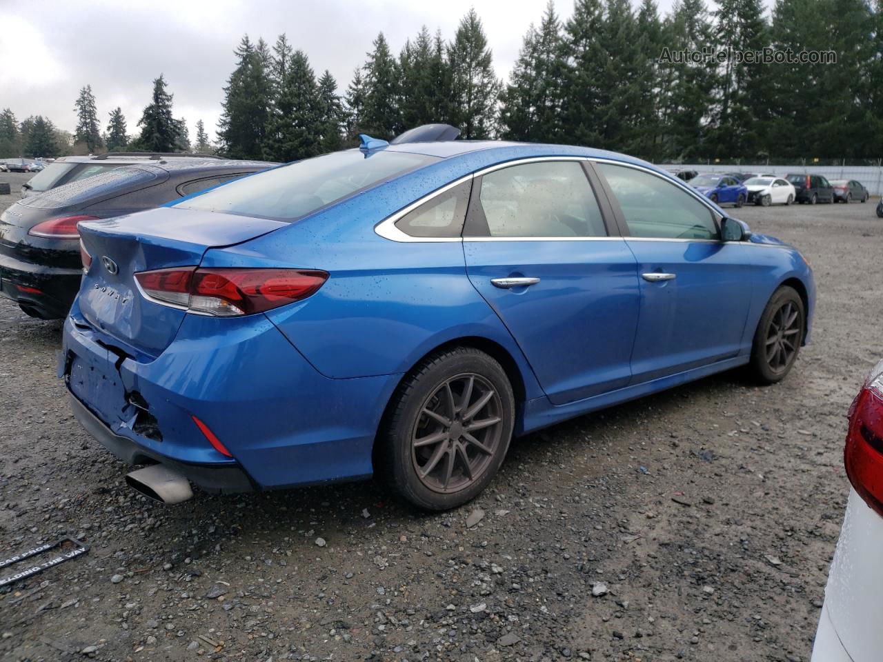 2018 Hyundai Sonata Sport Blue vin: 5NPE34AF3JH597513