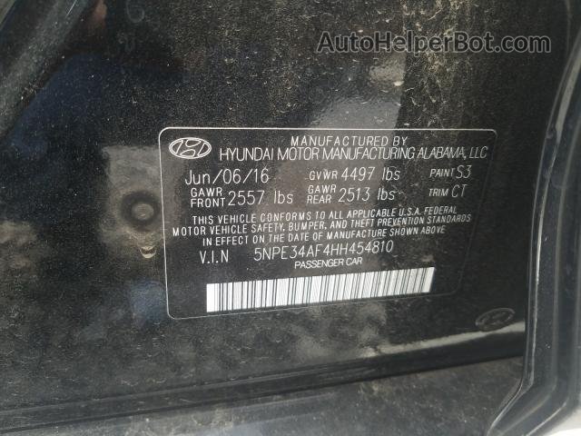 2017 Hyundai Sonata Sport Black vin: 5NPE34AF4HH454810