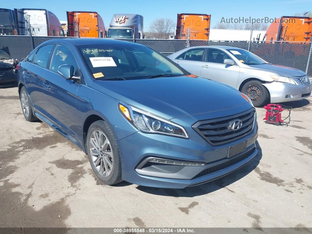 2015 Hyundai Sonata Sport Light Blue vin: 5NPE34AF5FH129466