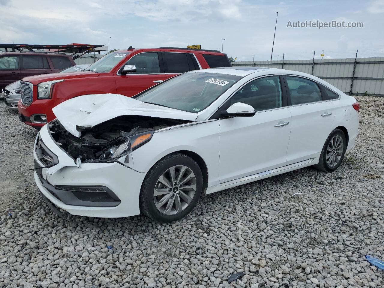 2017 Hyundai Sonata Sport White vin: 5NPE34AF5HH576625