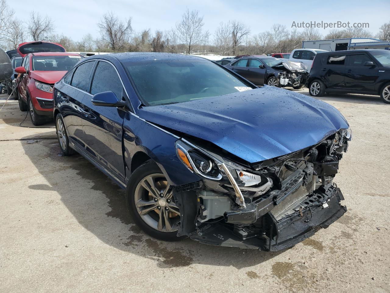 2018 Hyundai Sonata Sport Blue vin: 5NPE34AF5JH655346