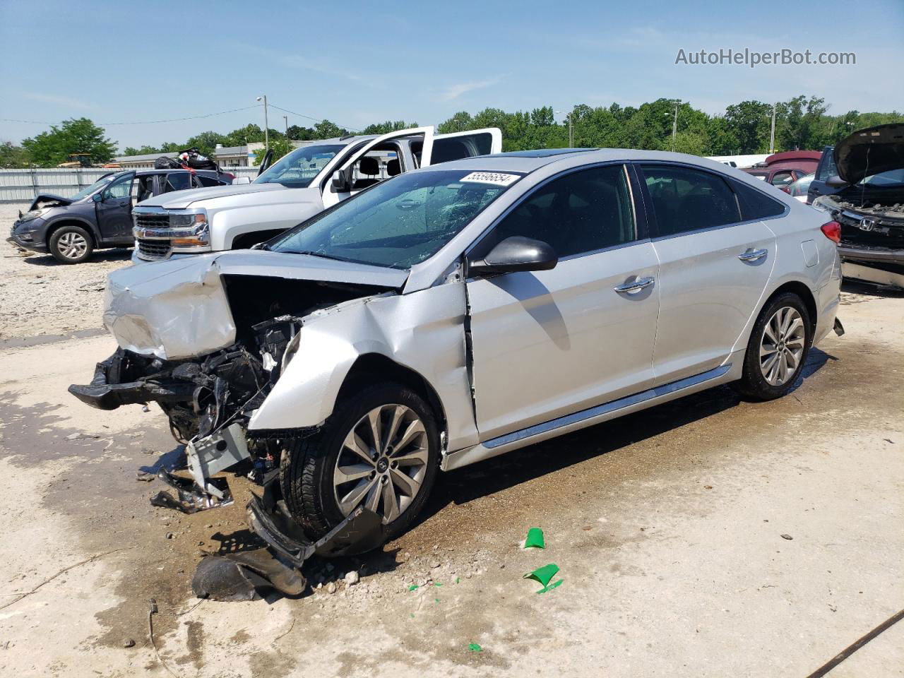 2017 Hyundai Sonata Sport Silver vin: 5NPE34AF6HH449432