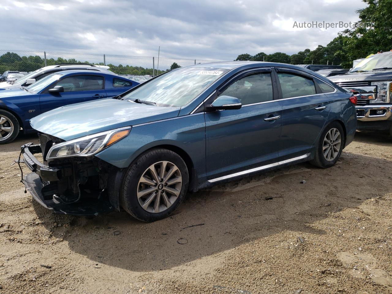 2017 Hyundai Sonata Sport Синий vin: 5NPE34AF7HH562760