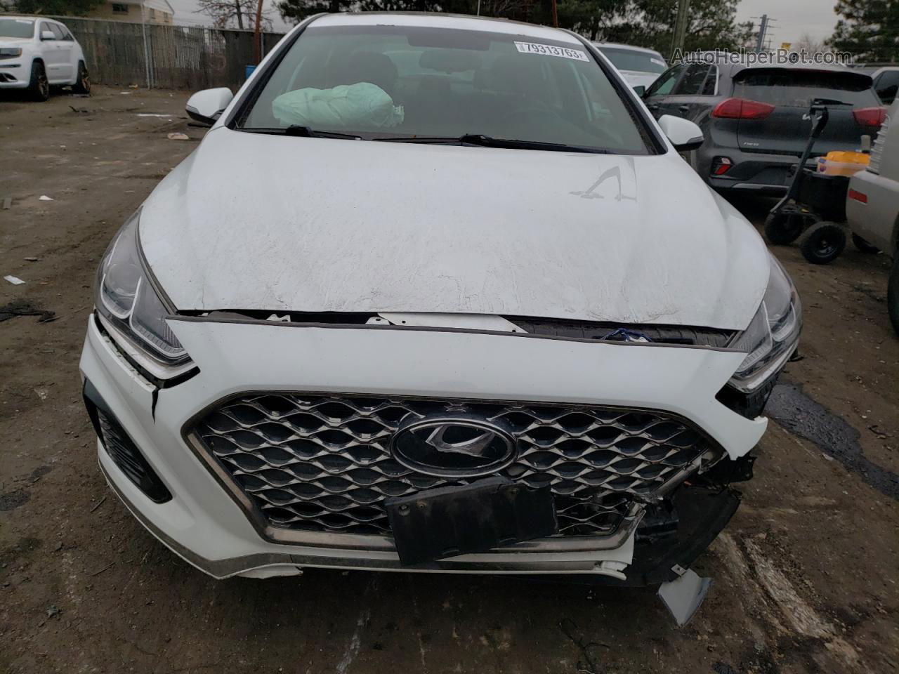 2018 Hyundai Sonata Sport White vin: 5NPE34AF7JH609386