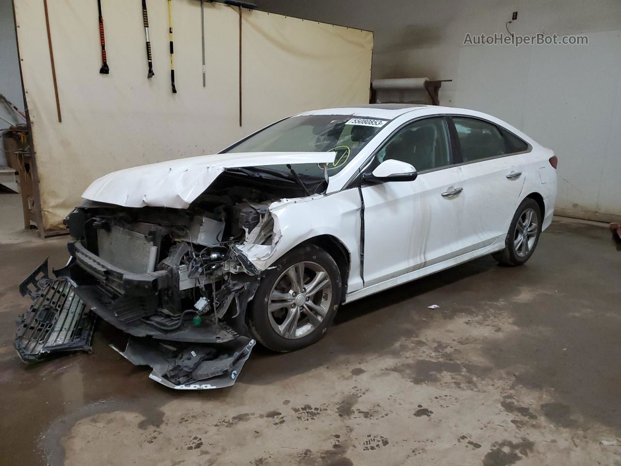 2018 Hyundai Sonata Sport White vin: 5NPE34AF7JH647216