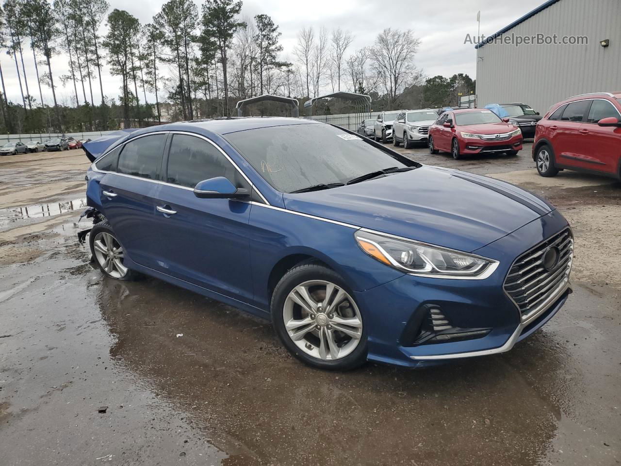 2018 Hyundai Sonata Sport Blue vin: 5NPE34AF8JH610871