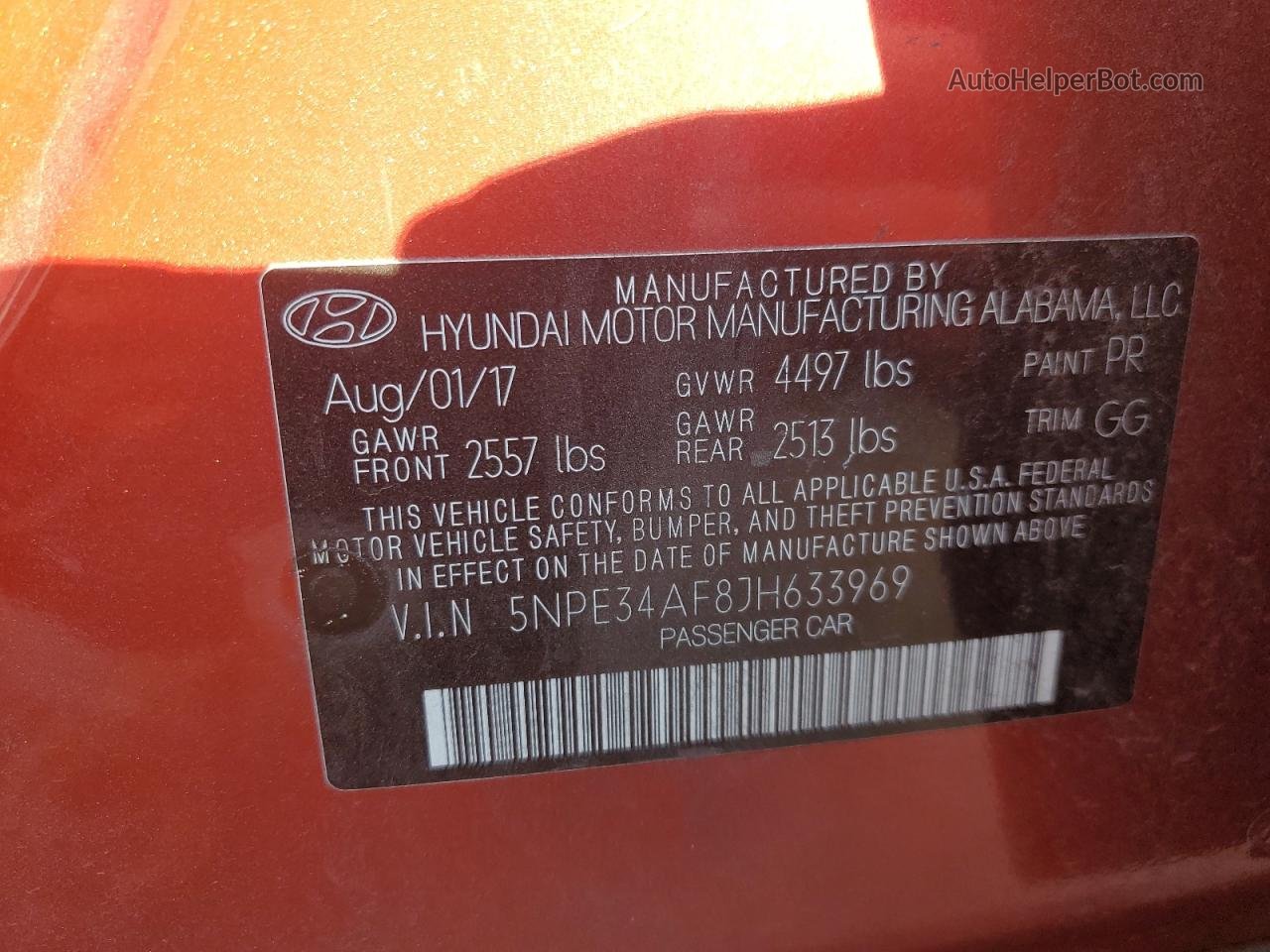2018 Hyundai Sonata Sport Red vin: 5NPE34AF8JH633969