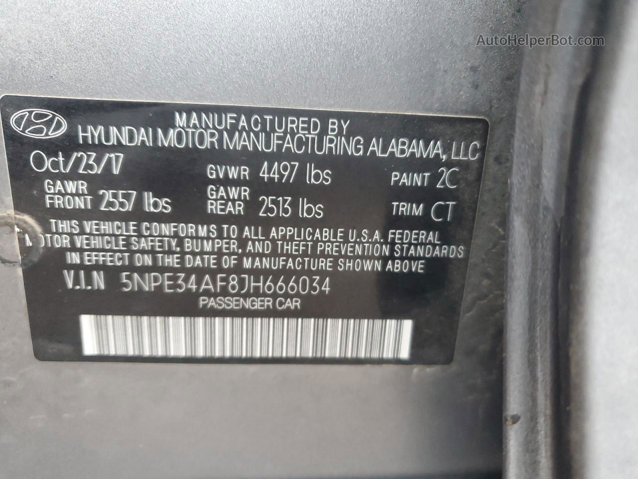 2018 Hyundai Sonata Sport Gray vin: 5NPE34AF8JH666034