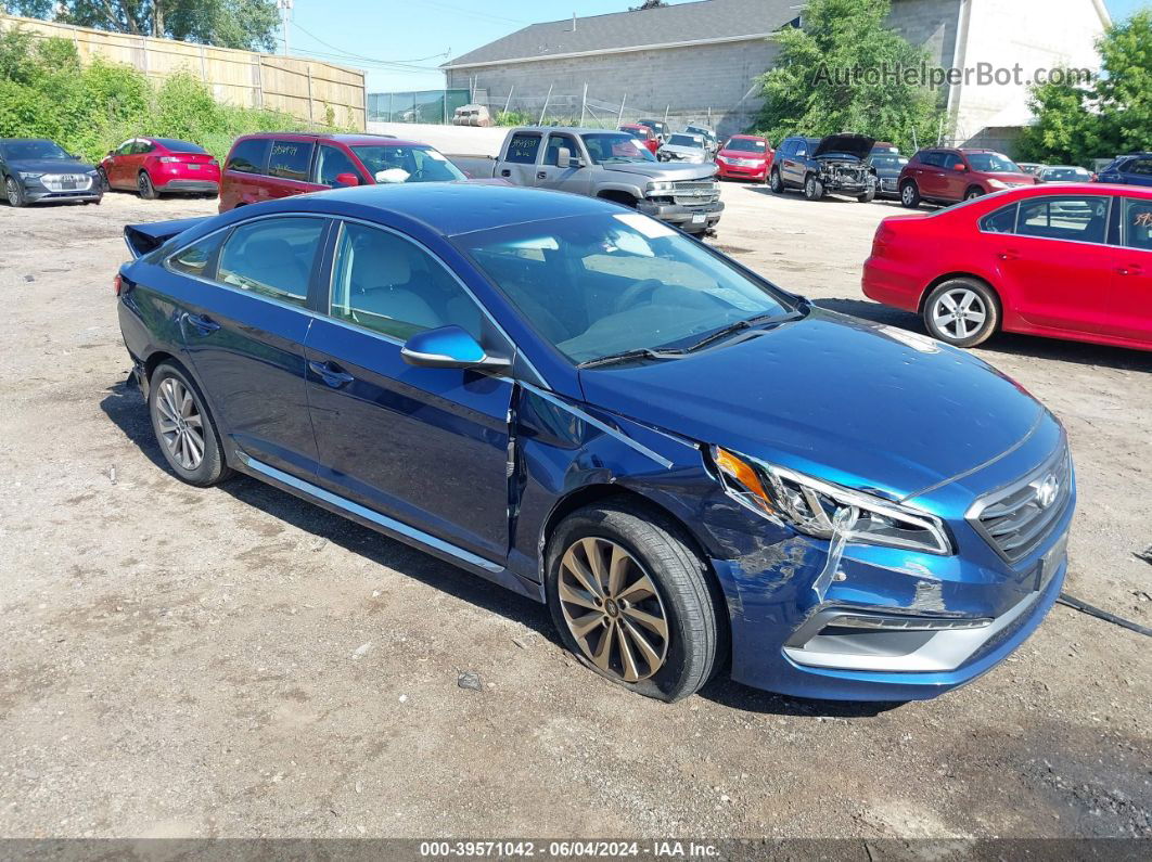 2015 Hyundai Sonata Sport Blue vin: 5NPE34AF9FH210177