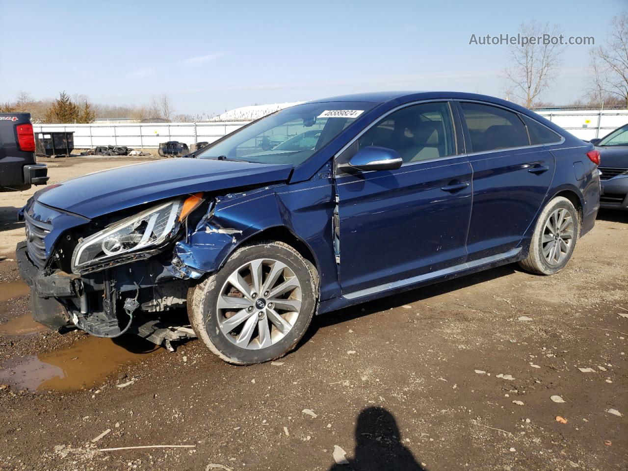 2017 Hyundai Sonata Sport Синий vin: 5NPE34AF9HH440949