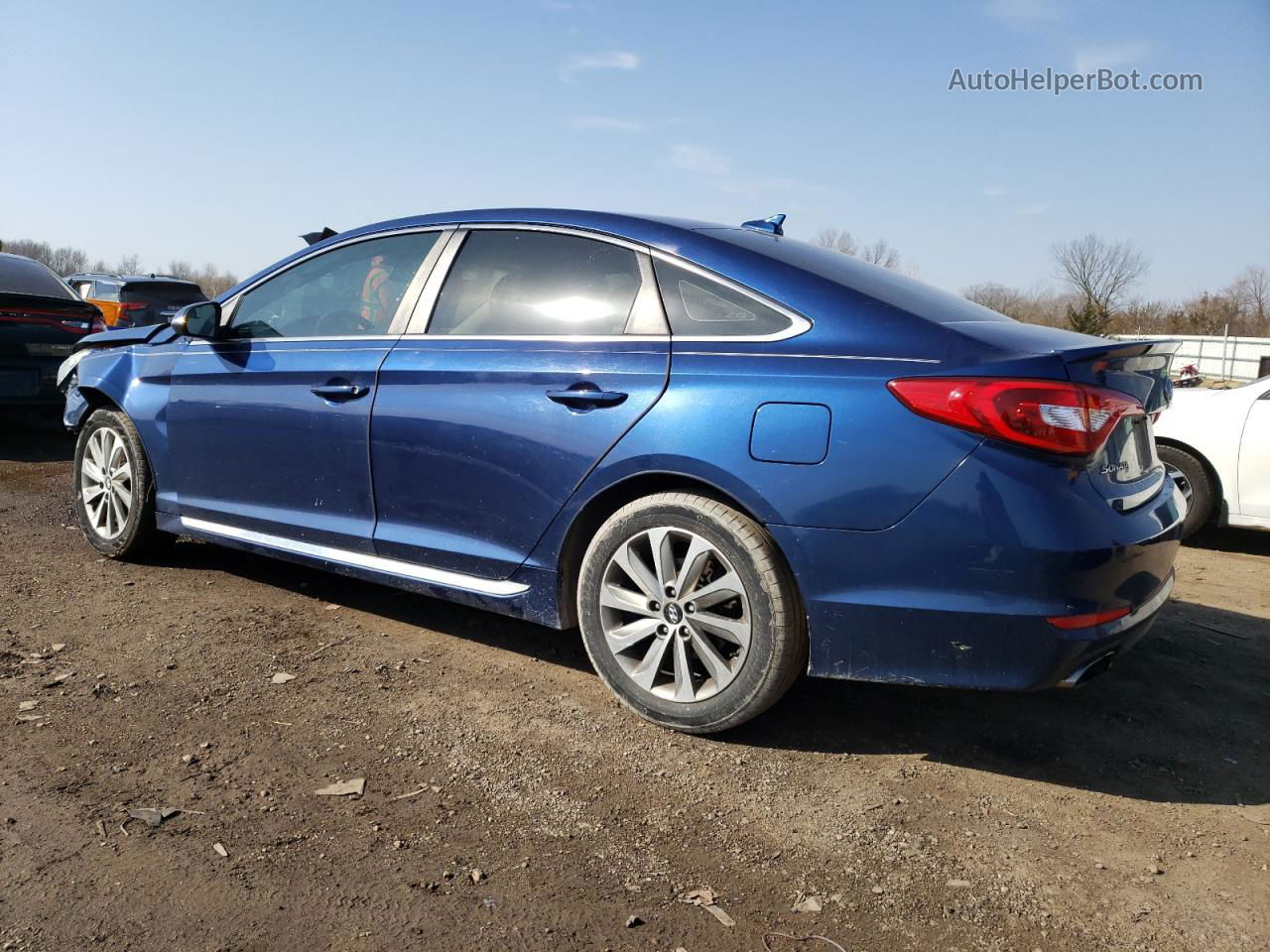 2017 Hyundai Sonata Sport Синий vin: 5NPE34AF9HH440949