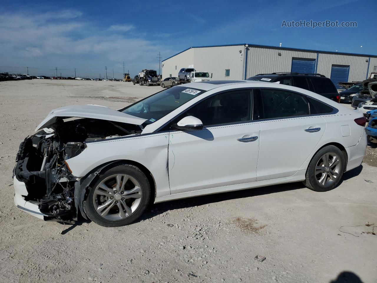 2018 Hyundai Sonata Sport White vin: 5NPE34AF9JH600303