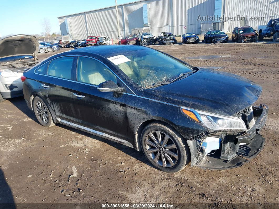 2017 Hyundai Sonata Limited Черный vin: 5NPE34AFXHH490677